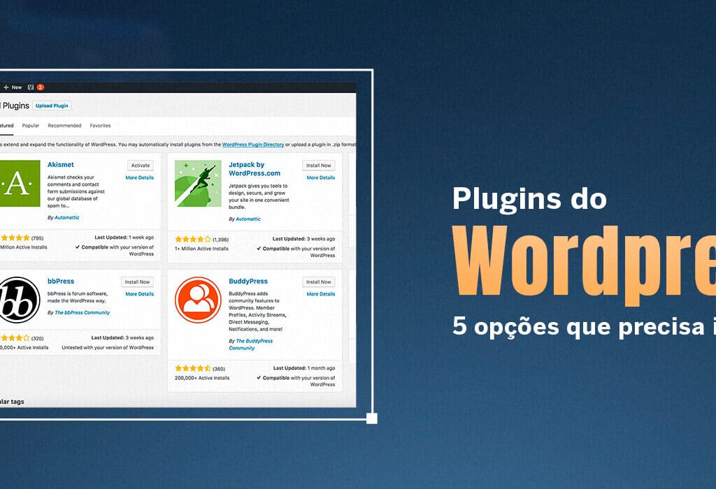 Plugins do Wordpress - 5 opções que precisa instalar